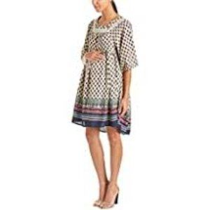 Everly Grey Women's Willow Boho 3/4 Sleeve Maternity Dress with High Low Hem